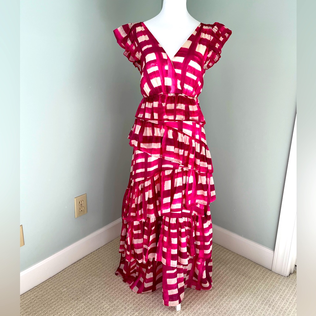 Marie Oliver Pink Gingham Marisol Maxi Dress